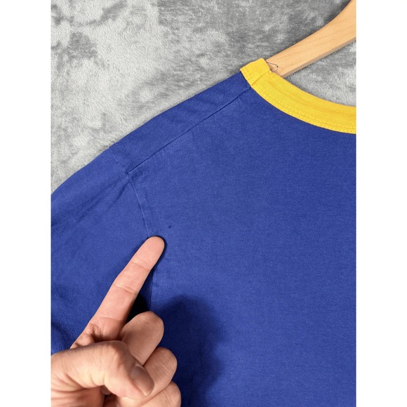 Miami‎ Beach Florida Graphic T-Shirt Womens S Blue Yellow Ocean Drive Ringer Tee - Picture 4 of 5